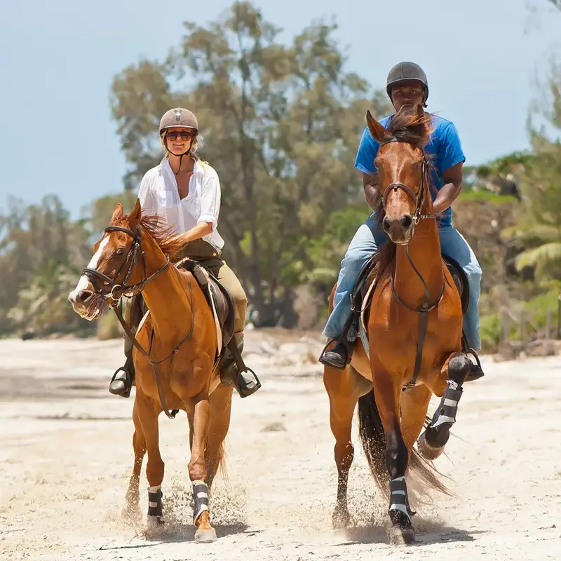Paseo a caballo por la playa de Galu desde Kinondo Kwetu